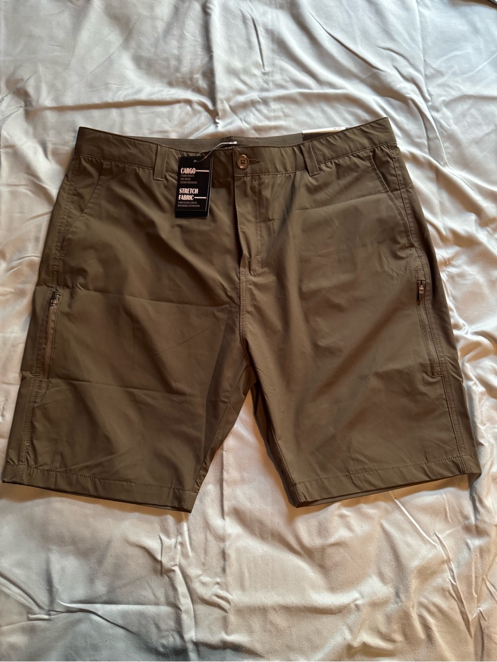 Jump Start Men's Stretch Cargo Shorts - Olive